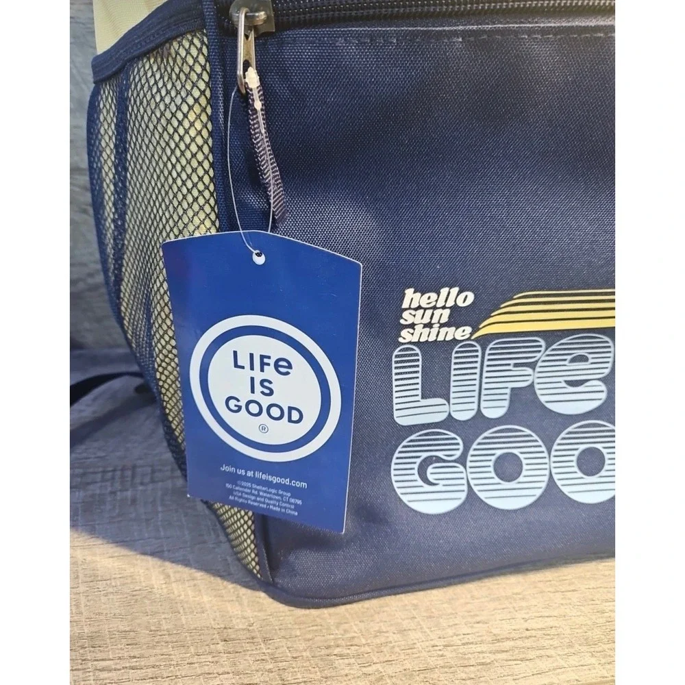 Life‎ is Good Insulated Cooler Backpack Hello Sunshine Navy Yellow 622889 NWT